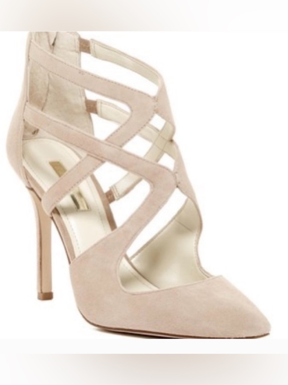 Size 7.5 BCBGeneration Tan Torpido Cage Pump Heels NWOT